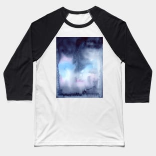 Dreamy Watercolor Texture with Indigo and pastel Baseball T-Shirt